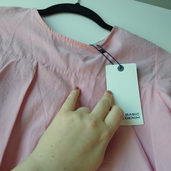 💙NWT zara millennial pink dual tier ruffle blouse - Picture 5 of 5